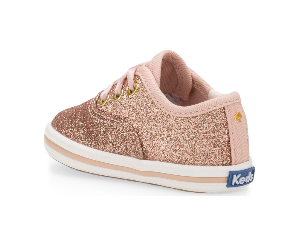 Basket Keds Enfant Rose Doré - Kate Spade New York Champion Glitter Crib - 324-EHRVJF